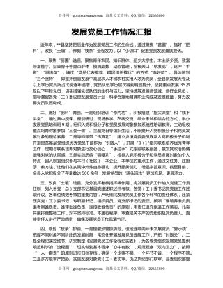 发展党员工作情况汇报（2）