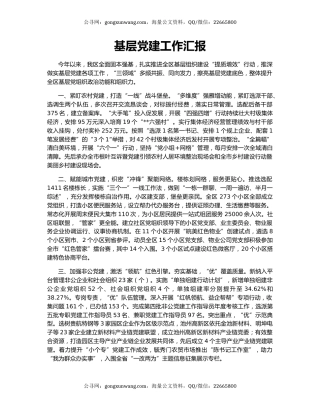 基层党建工作汇报（3）