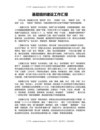基层组织建设工作汇报（2）