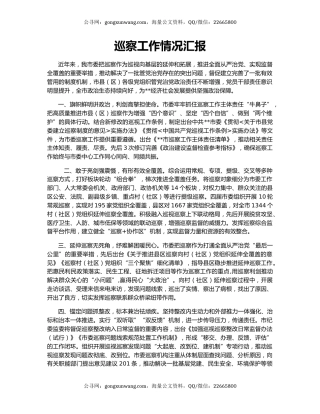 巡察工作情况汇报