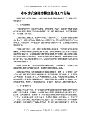 市农房安全隐患排查整治工作总结