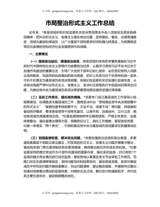 市局整治形式主义工作总结