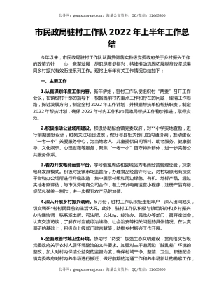 市民政局驻村工作队2022年上半年工作总结