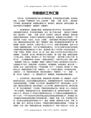 市级组织工作汇报