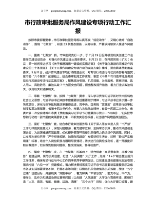 市行政审批服务局作风建设专项行动工作汇报