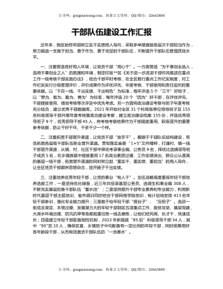 干部队伍建设工作汇报（3）