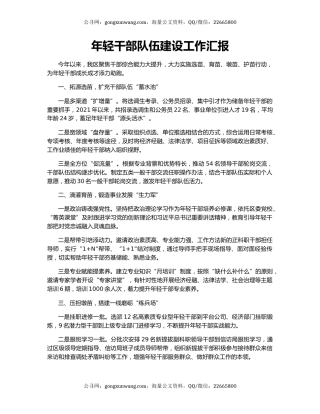 年轻干部队伍建设工作汇报（6）