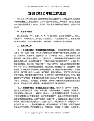 支部2022年度工作总结
