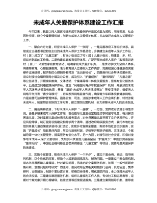未成年人关爱保护体系建设工作汇报