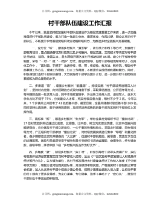 村干部队伍建设工作汇报（3）