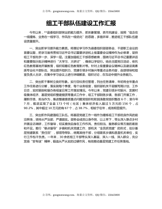 组工干部队伍建设工作汇报（2）