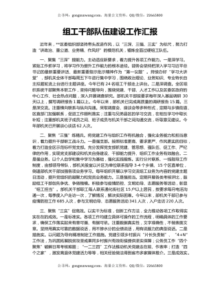 组工干部队伍建设工作汇报（3）