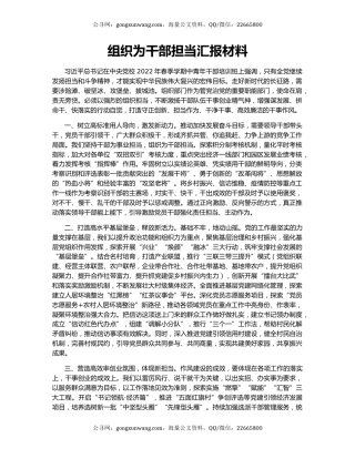 组织为干部担当汇报材料