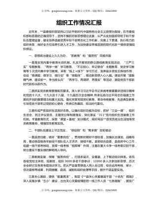 组织工作情况汇报（2）