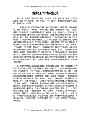 组织工作情况汇报（3）