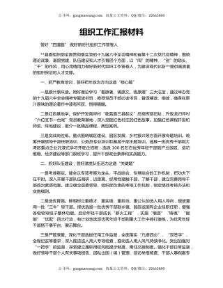 组织工作汇报材料