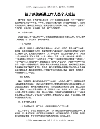 统计系统新进工作人员个人总结