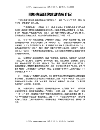 网格惠民品牌建设情况介绍