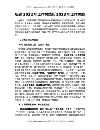 街道2022年工作总结和2023年工作思路（2）
