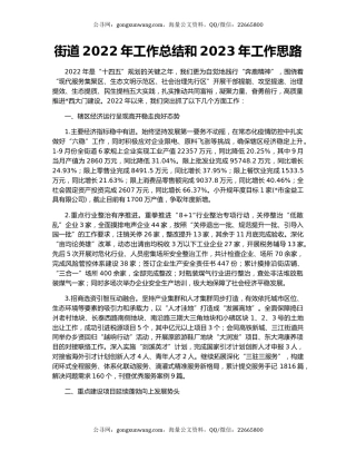街道2022年工作总结和2023年工作思路（5）