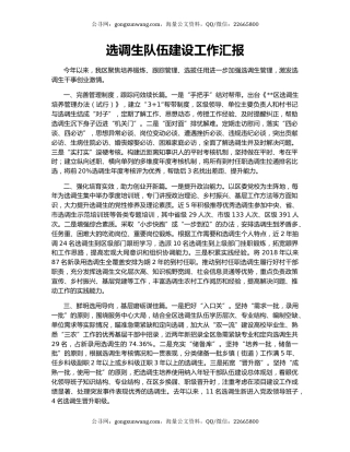 选调生队伍建设工作汇报（2）