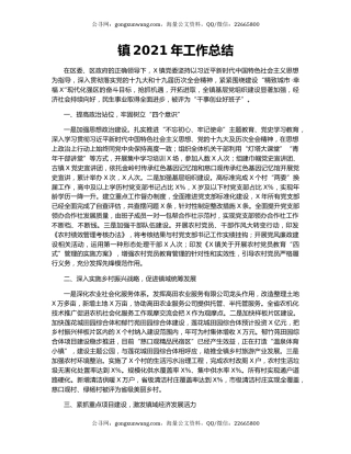 镇2021年工作总结