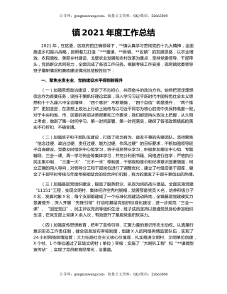 镇2021年度工作总结