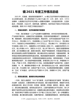 镇2021年度工作情况总结（2）
