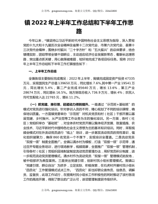 镇2022年上半年工作总结和下半年工作思路（2）