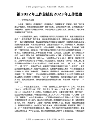 镇2022年工作总结及2023年工作思路（5）