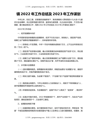 镇2022年工作总结及2023年工作谋划（2）