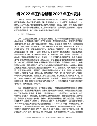 镇2022年工作总结和2023年工作安排（2）
