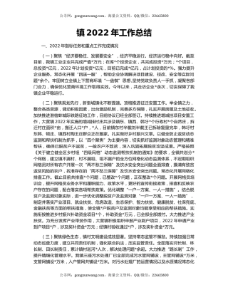 镇2022年工作总结（2）