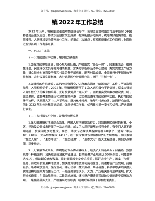 镇2022年工作总结（5）