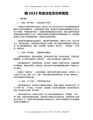 镇2022年政治生态分析报告
