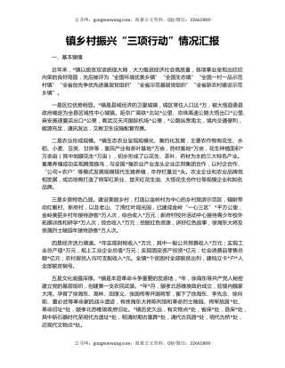 镇乡村振兴“三项行动”情况汇报