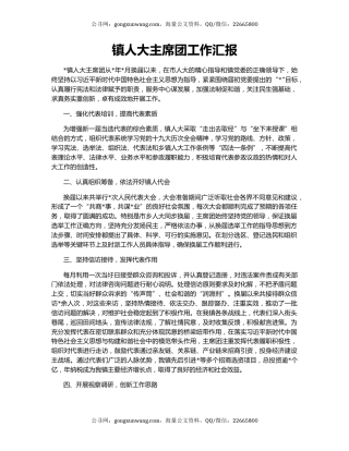 镇人大主席团工作汇报