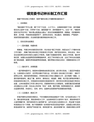 镇党委书记林长制工作汇报