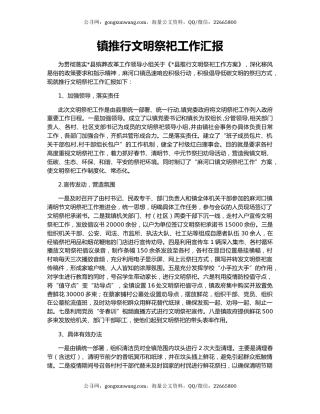 镇推行文明祭祀工作汇报