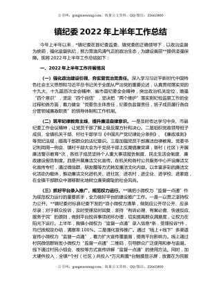 镇纪委2022年上半年工作总结（2）