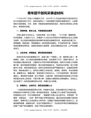 青年团干部风采事迹材料