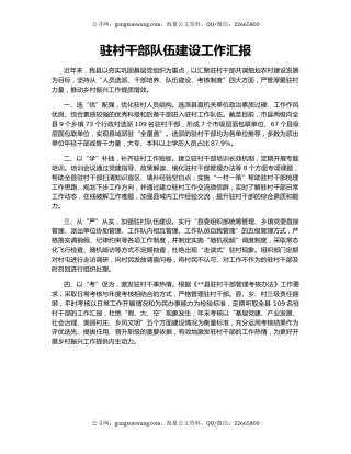 驻村干部队伍建设工作汇报（3）