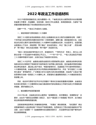 2022年政法工作总结材料