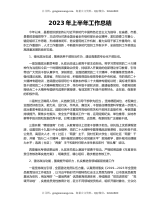 2023年上半年工作总结
