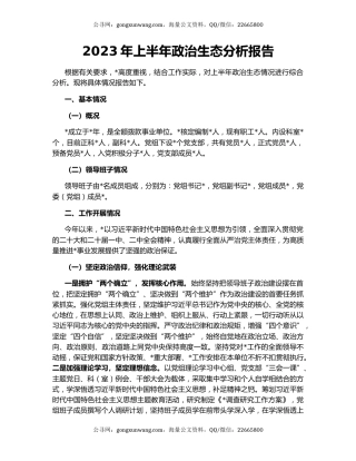 2023年上半年政治生态分析报告