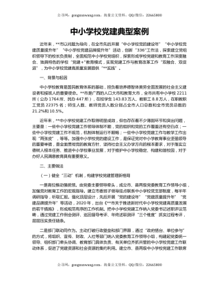 中小学校党建典型案例