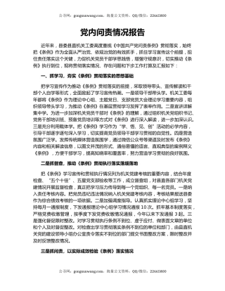 党内问责情况报告