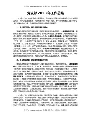 党支部2023年工作总结