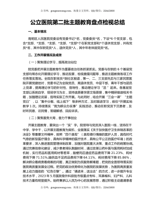 公立医院第二批主题教育盘点检视总结