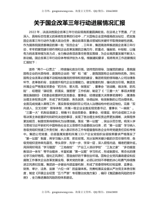 关于国企改革三年行动进展情况汇报